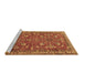 Sideview of Machine Washable Persian Brown Traditional Rug, wshtr3689brn