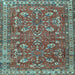 Square Persian Light Blue Traditional Rug, tr3689lblu