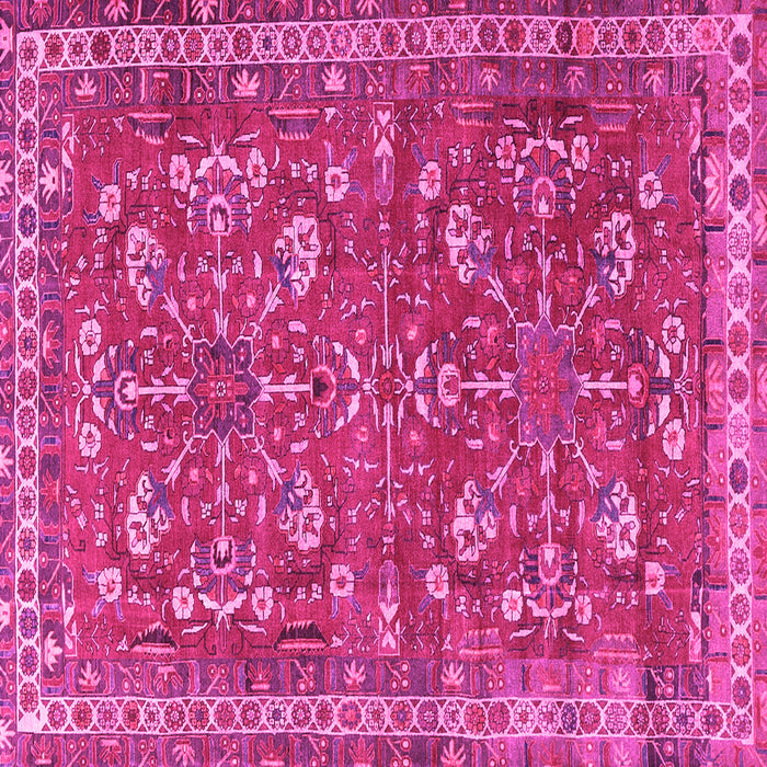 Square Machine Washable Persian Pink Traditional Rug, wshtr3689pnk