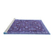 Sideview of Machine Washable Persian Blue Traditional Rug, wshtr3689blu