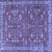 Square Persian Blue Traditional Rug, tr3689blu