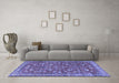 Machine Washable Persian Blue Traditional Rug in a Living Room, wshtr3689blu