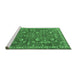 Sideview of Machine Washable Persian Emerald Green Traditional Area Rugs, wshtr3689emgrn