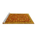 Sideview of Machine Washable Persian Yellow Traditional Rug, wshtr3689yw