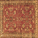 Square Machine Washable Persian Brown Traditional Rug, wshtr3689brn