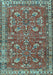 Machine Washable Persian Light Blue Traditional Rug, wshtr3689lblu