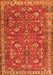 Serging Thickness of Machine Washable Persian Orange Traditional Area Rugs, wshtr3689org