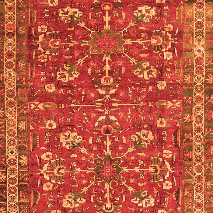Serging Thickness of Machine Washable Persian Orange Traditional Area Rugs, wshtr3689org