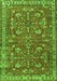 Serging Thickness of Machine Washable Persian Green Traditional Area Rugs, wshtr3689grn