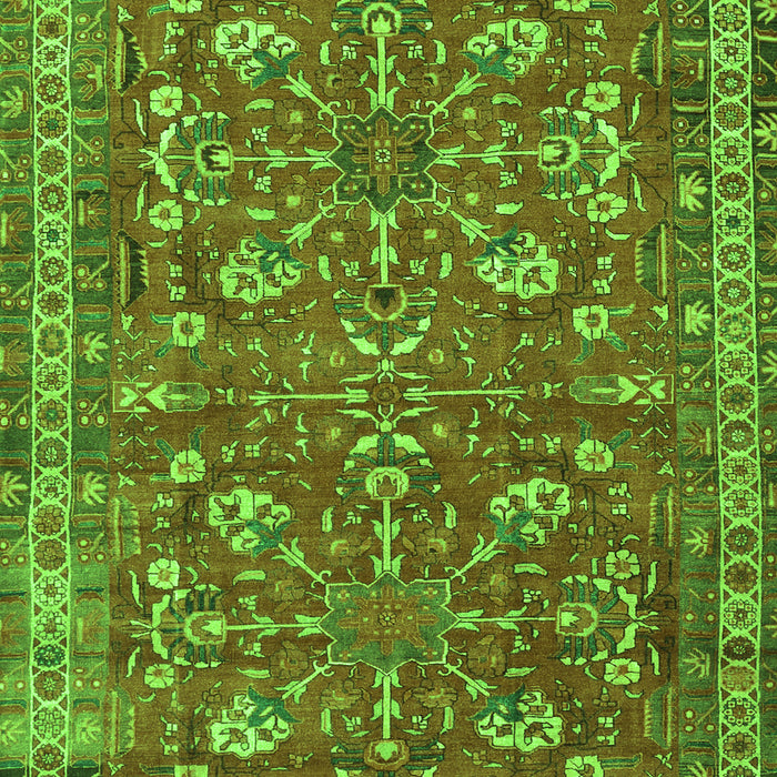 Serging Thickness of Machine Washable Persian Green Traditional Area Rugs, wshtr3689grn