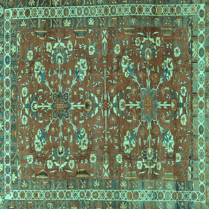 Square Persian Turquoise Traditional Rug, tr3689turq