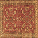 Square Persian Brown Traditional Rug, tr3689brn