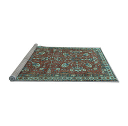 Sideview of Machine Washable Persian Light Blue Traditional Rug, wshtr3689lblu