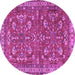 Round Persian Purple Traditional Rug, tr3689pur
