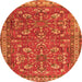 Machine Washable Persian Orange Traditional Area Rugs, wshtr3689org