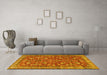 Machine Washable Persian Yellow Traditional Rug in a Living Room, wshtr3689yw