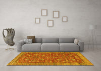 Machine Washable Persian Yellow Traditional Rug, wshtr3689yw