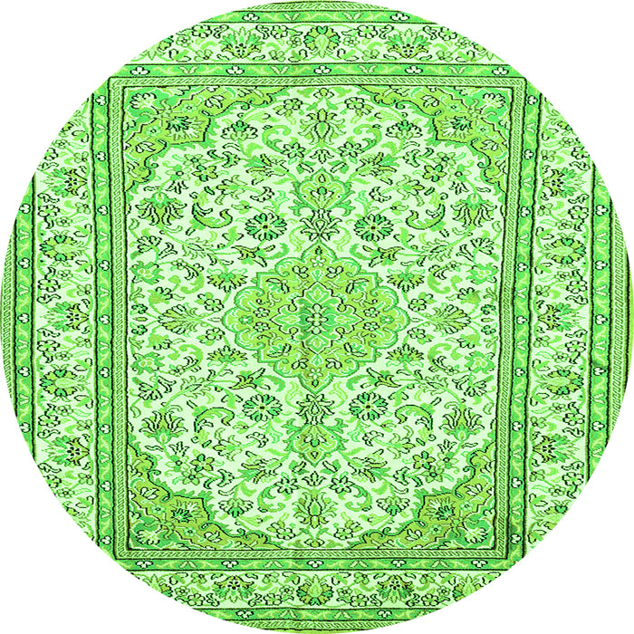 Square Medallion Green Traditional Rug, tr368grn