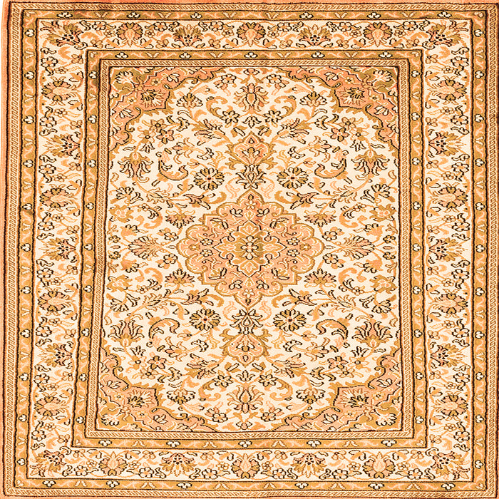 Serging Thickness of Medallion Orange Traditional Rug, tr368org