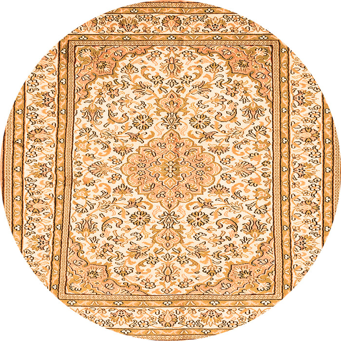 Machine Washable Medallion Orange Traditional Area Rugs, wshtr368org