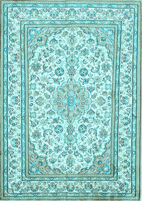 Medallion Light Blue Traditional Rug, tr368lblu