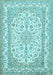 Medallion Light Blue Traditional Rug, tr368lblu