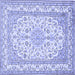 Square Medallion Blue Traditional Rug, tr368blu