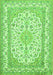 Serging Thickness of Machine Washable Medallion Green Traditional Area Rugs, wshtr368grn