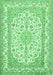 Machine Washable Medallion Emerald Green Traditional Area Rugs, wshtr368emgrn