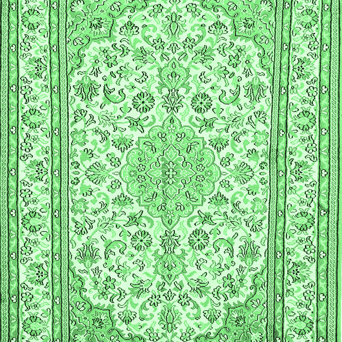 Machine Washable Medallion Emerald Green Traditional Area Rugs, wshtr368emgrn