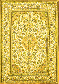 Medallion Yellow Traditional Rug, tr368yw