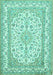 Medallion Turquoise Traditional Rug, tr368turq