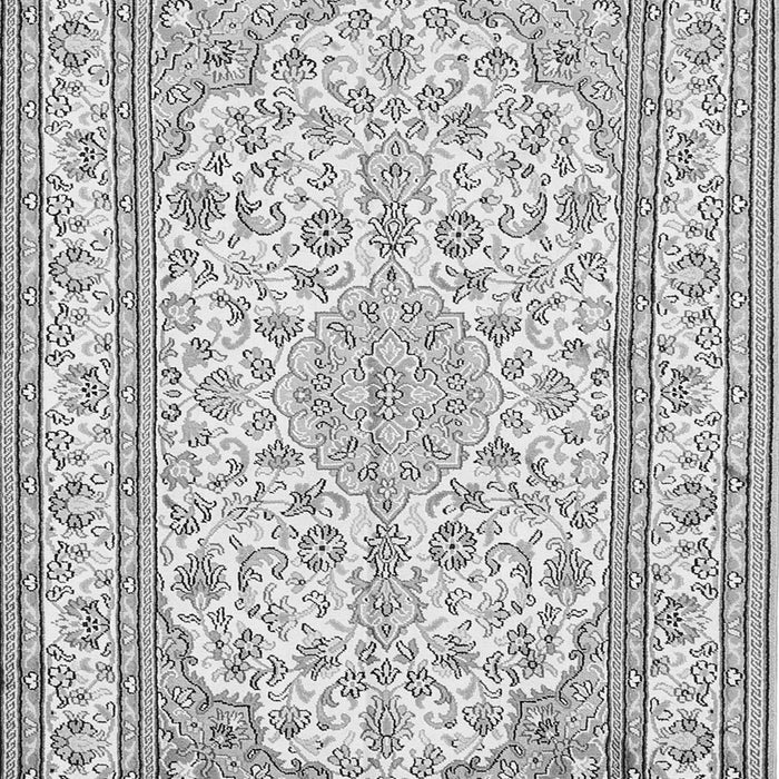 Serging Thickness of Machine Washable Medallion Gray Traditional Rug, wshtr368gry