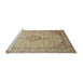 Sideview of Machine Washable Traditional Brown Rug, wshtr369