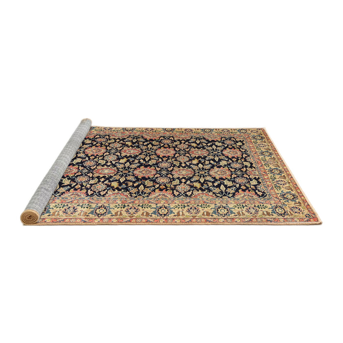 Sideview of Machine Washable Traditional Sepia Brown Rug, wshtr3690
