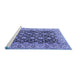 Sideview of Machine Washable Persian Blue Traditional Rug, wshtr3690blu