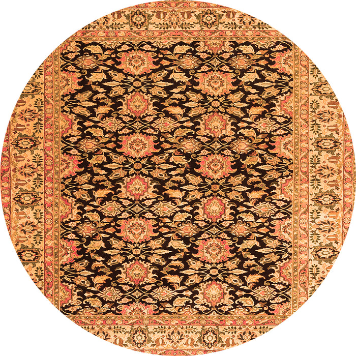 Machine Washable Persian Orange Traditional Area Rugs, wshtr3690org
