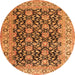 Machine Washable Persian Orange Traditional Area Rugs, wshtr3690org