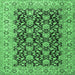 Square Persian Emerald Green Traditional Rug, tr3690emgrn
