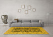 Machine Washable Persian Yellow Traditional Rug in a Living Room, wshtr3690yw