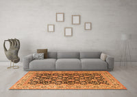 Machine Washable Persian Orange Traditional Rug, wshtr3690org