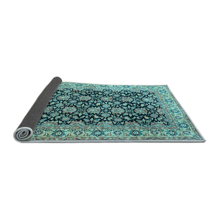 Sideview of Persian Light Blue Traditional Rug, tr3690lblu