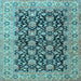 Square Persian Light Blue Traditional Rug, tr3690lblu