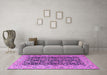 Machine Washable Persian Purple Traditional Area Rugs in a Living Room, wshtr3690pur