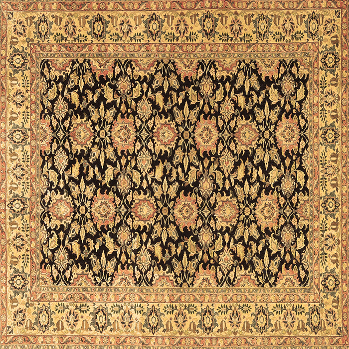 Square Persian Brown Traditional Rug, tr3690brn