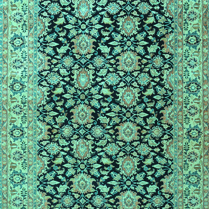Machine Washable Persian Turquoise Traditional Area Rugs, wshtr3690turq