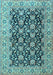 Machine Washable Persian Light Blue Traditional Rug, wshtr3690lblu