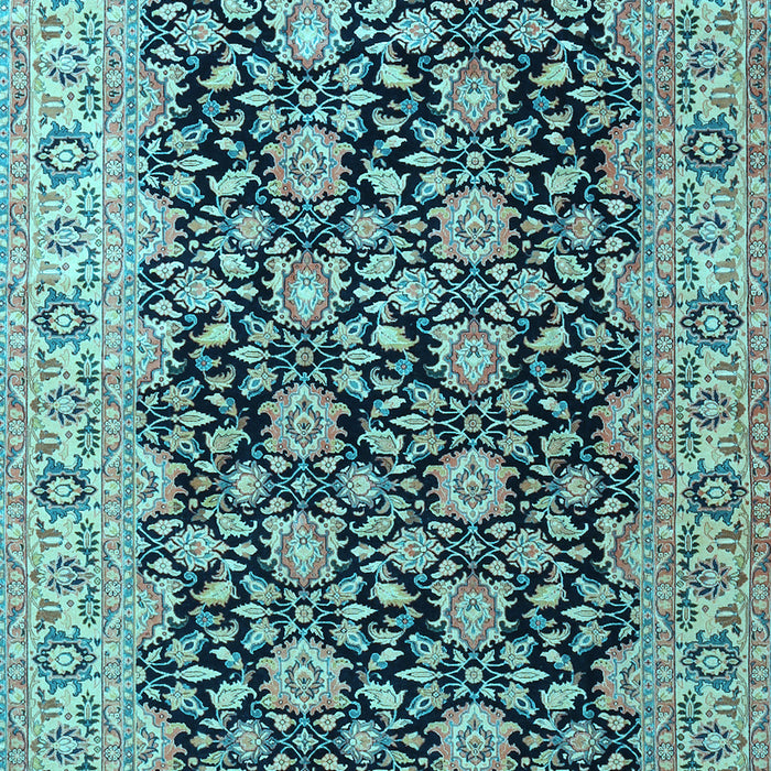 Machine Washable Persian Light Blue Traditional Rug, wshtr3690lblu