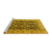 Sideview of Machine Washable Persian Yellow Traditional Rug, wshtr3690yw