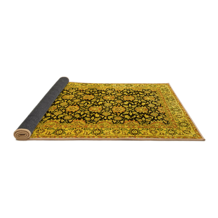 Sideview of Persian Yellow Traditional Rug, tr3690yw